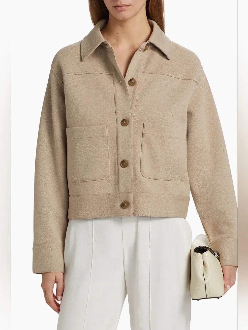 Vince Cropped Patch Pocket Jacket size L